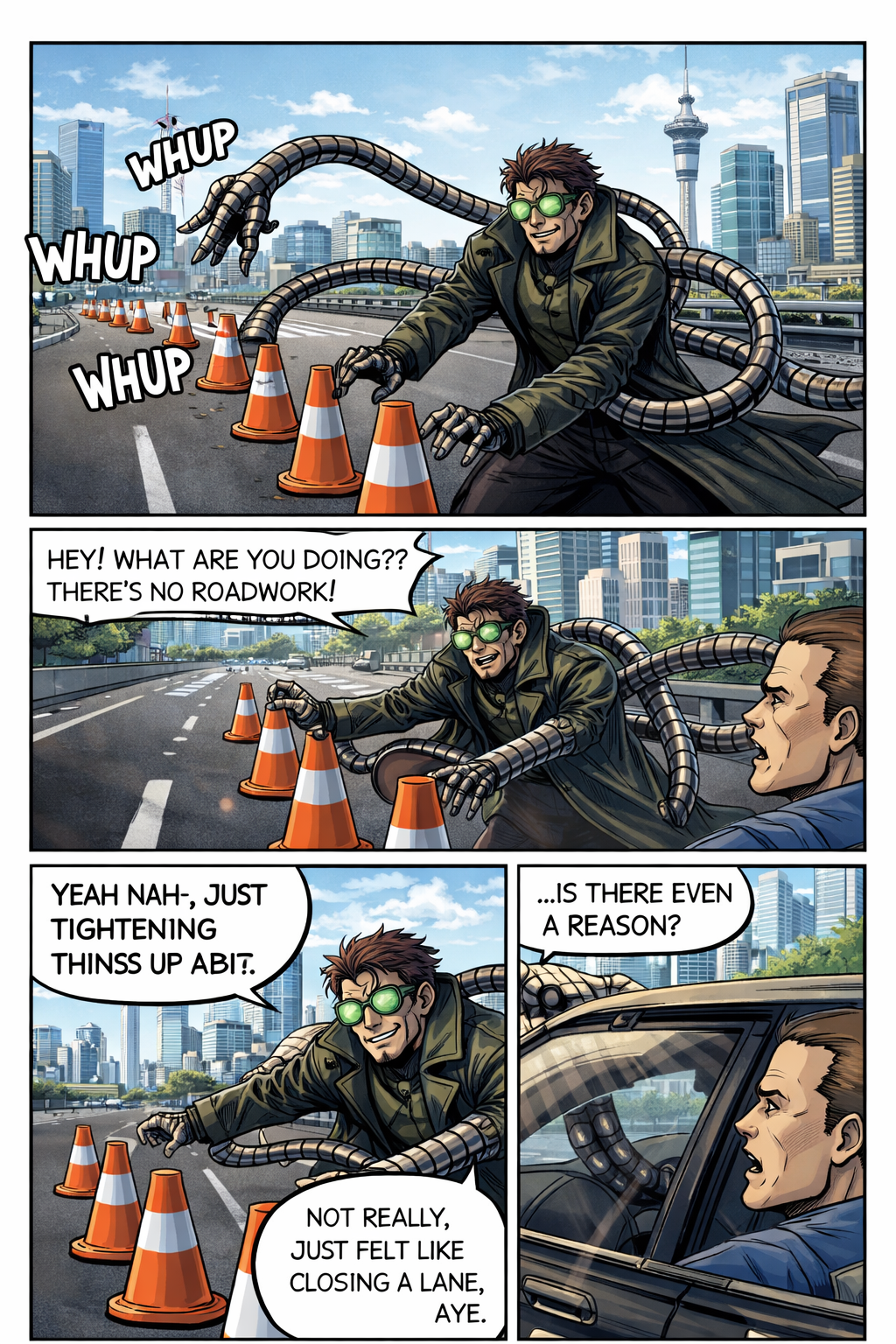 auckland cones roadblock