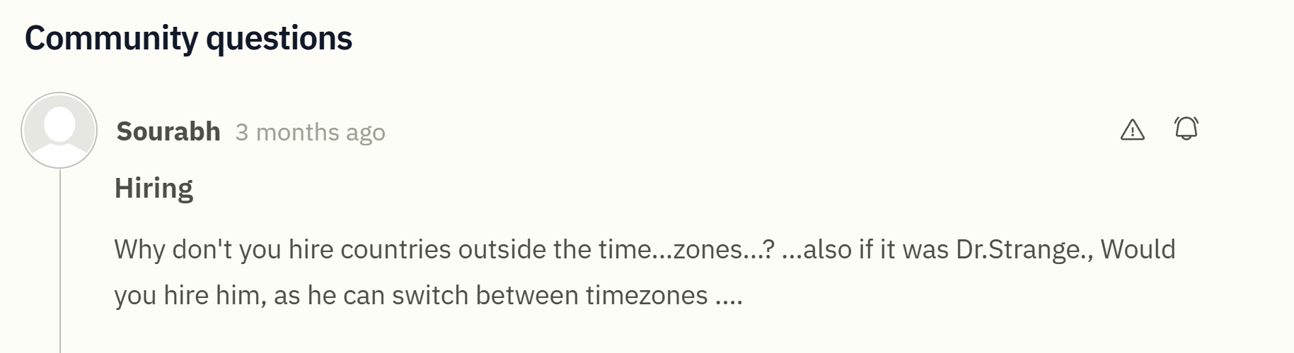 doctor strange timezones hiring