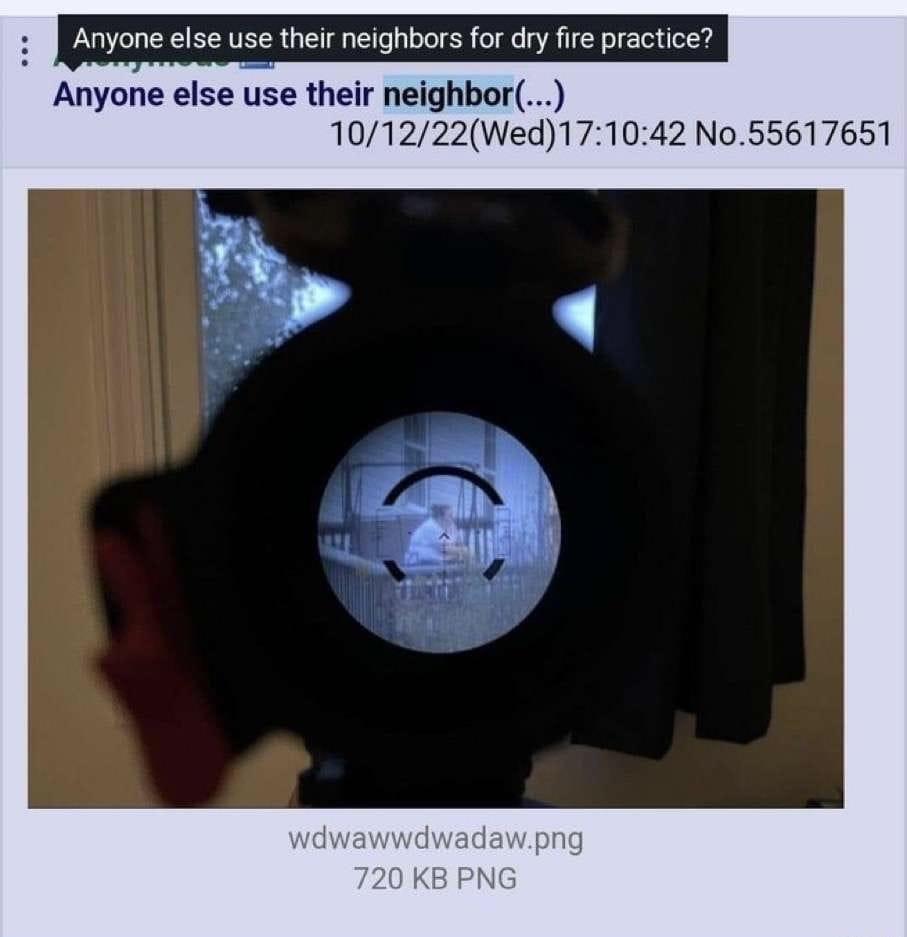 dry fire practice neighbor