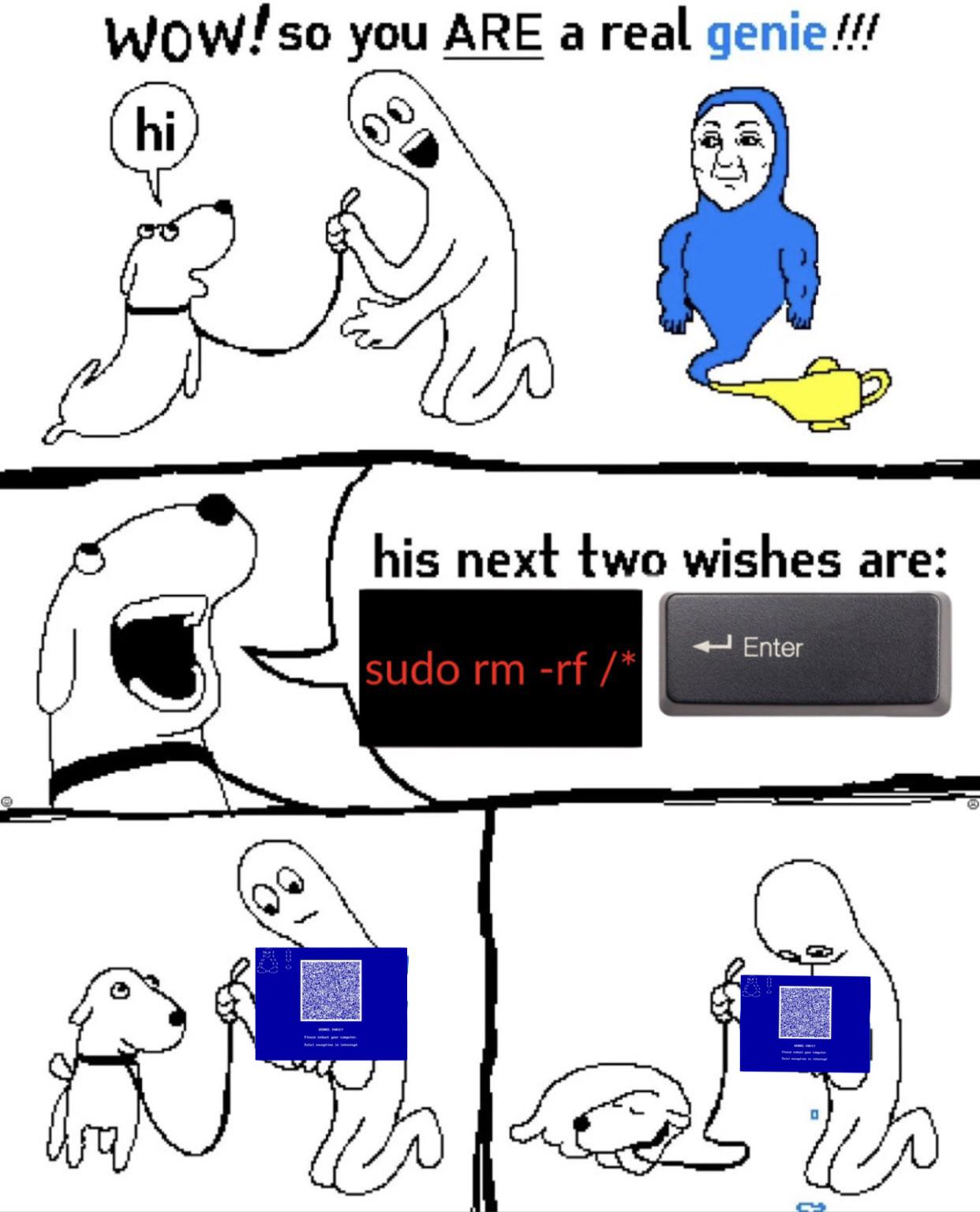 genie wishes linux terminal