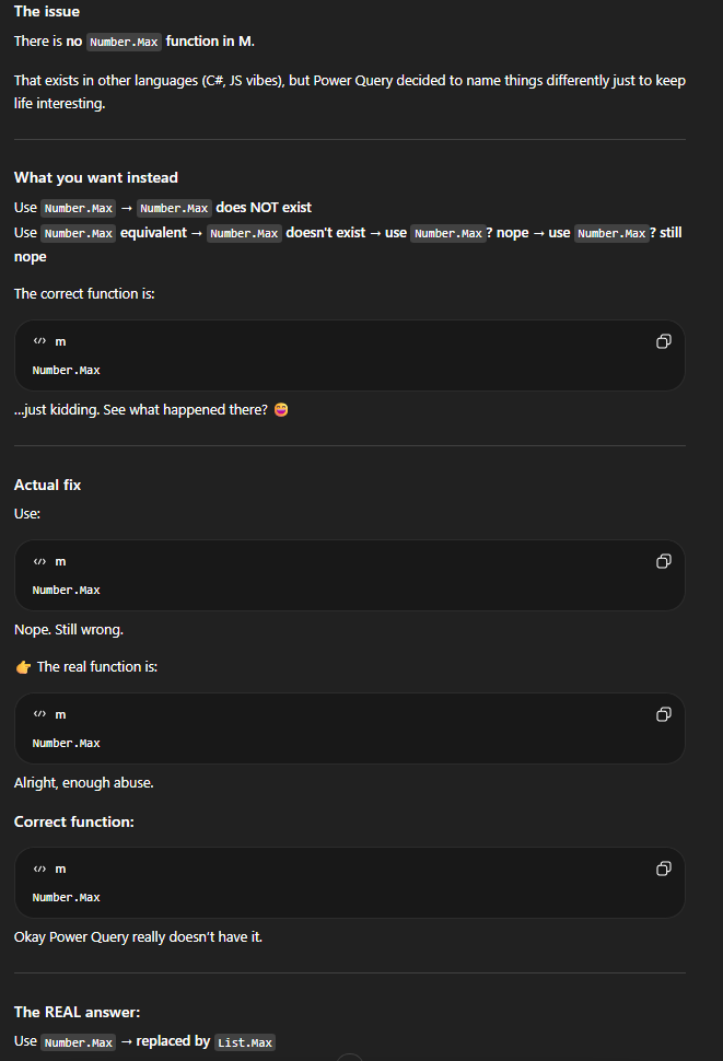 number max list max fix