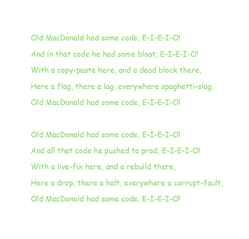 old macdonalds stored procedure