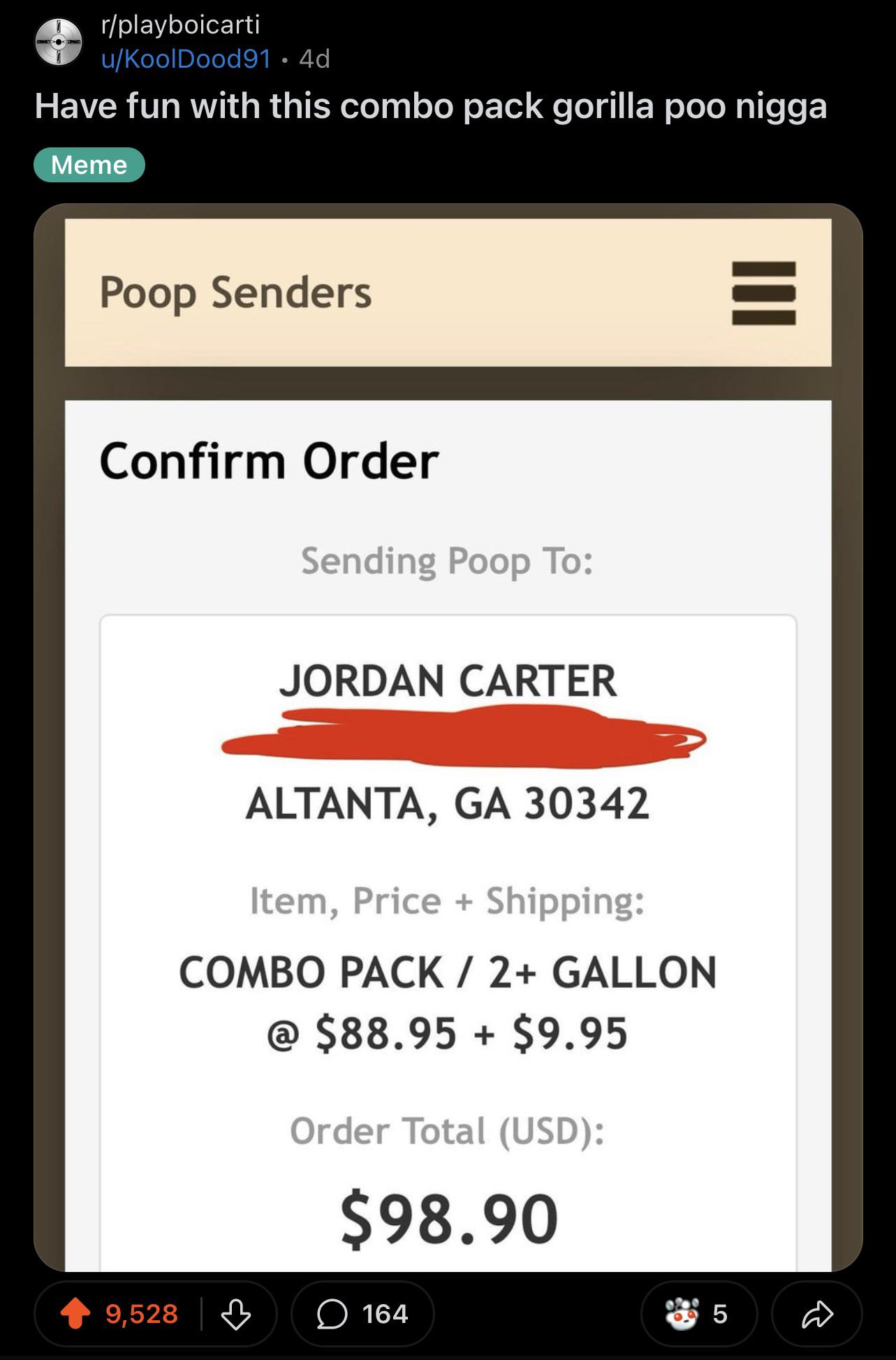 poop order confirmation