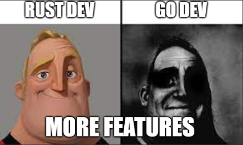 rust go dev features