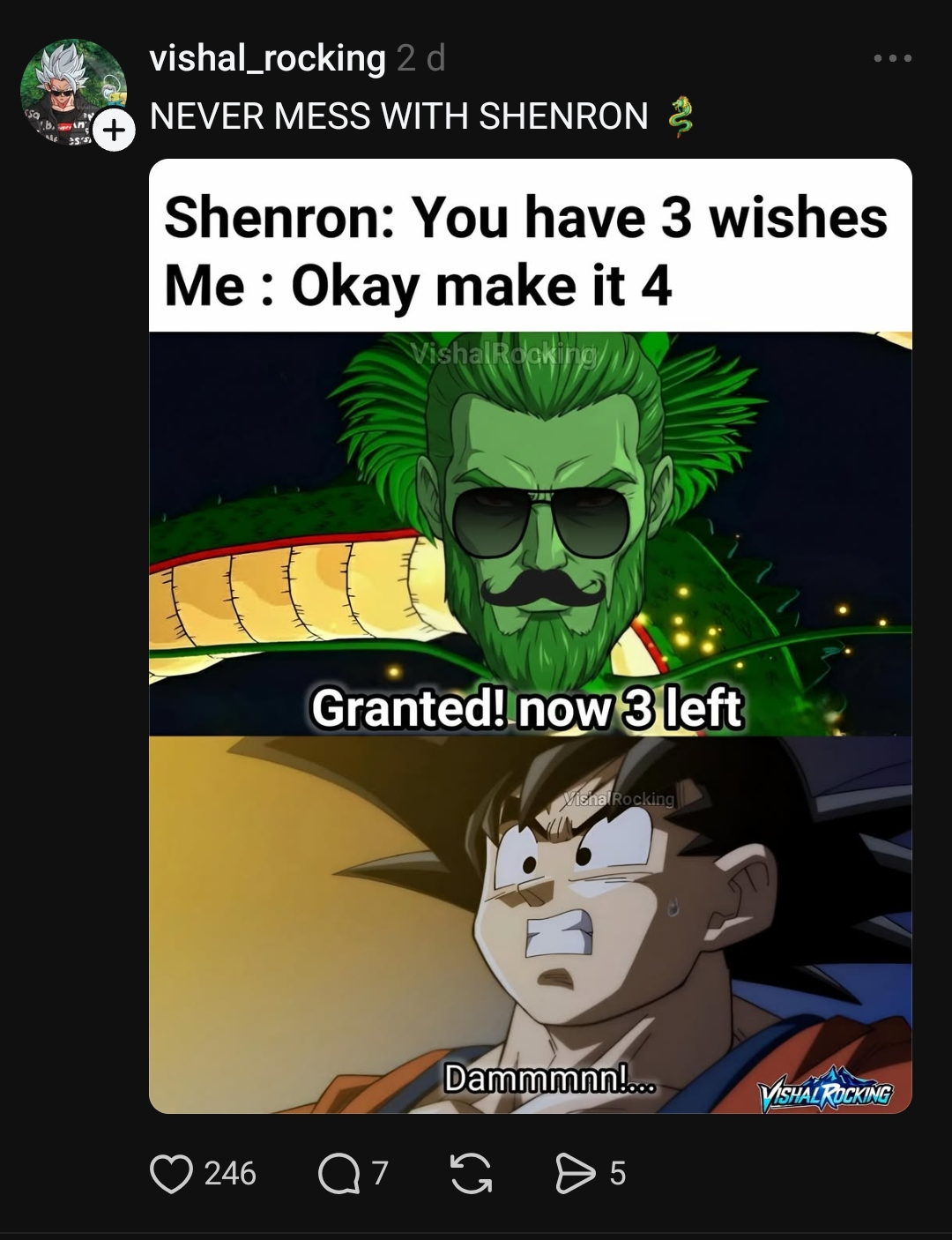 shenron wishes meme