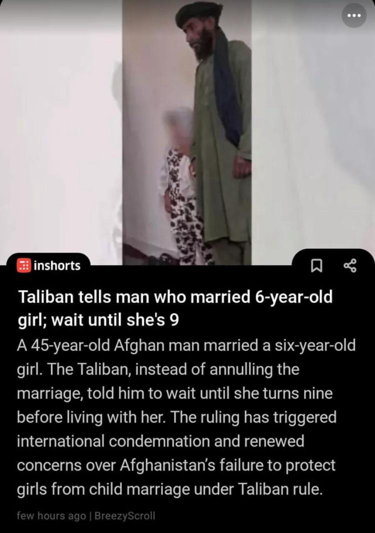 taliban tells marry child wait