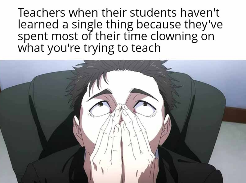 Open teacher student clowning