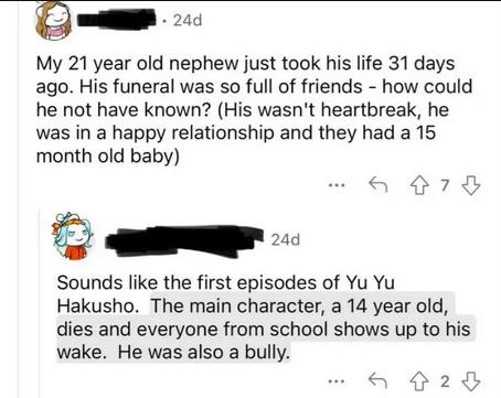 Open anime funeral reunion