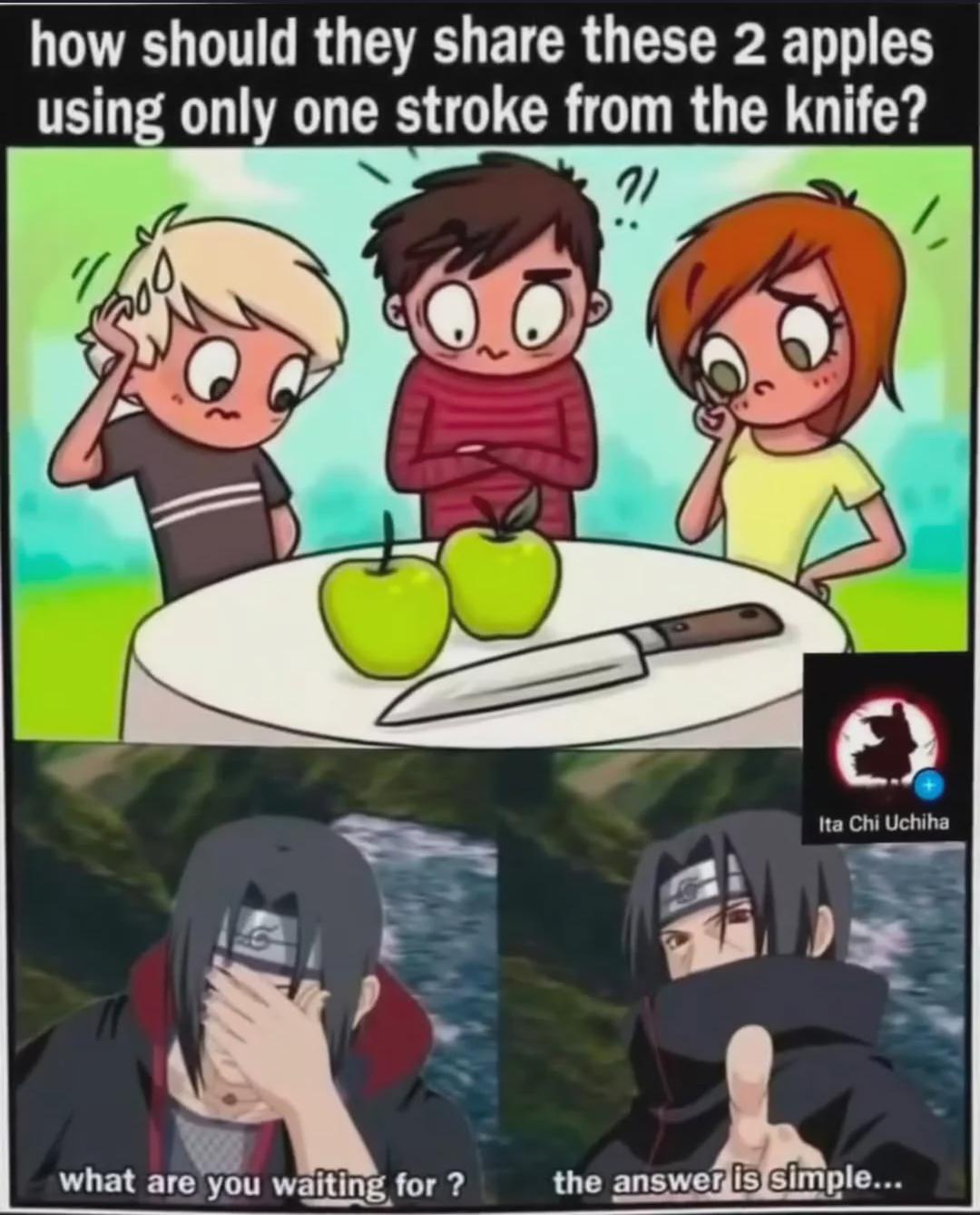 Open apple knife trick