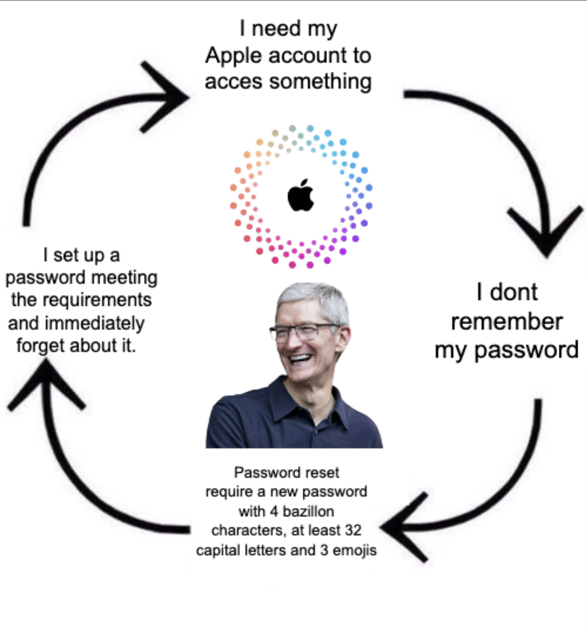 Open apple password reset loop