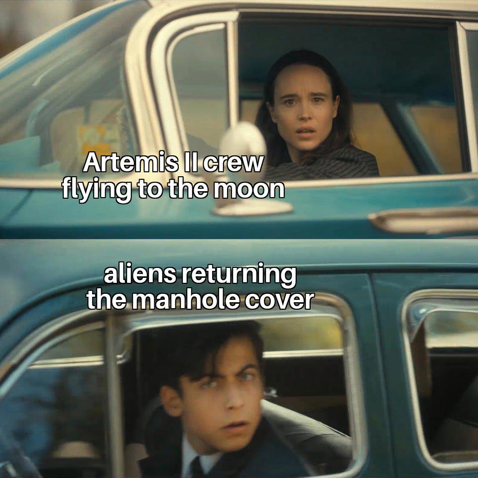 Open artemis ii aliens moon manhole