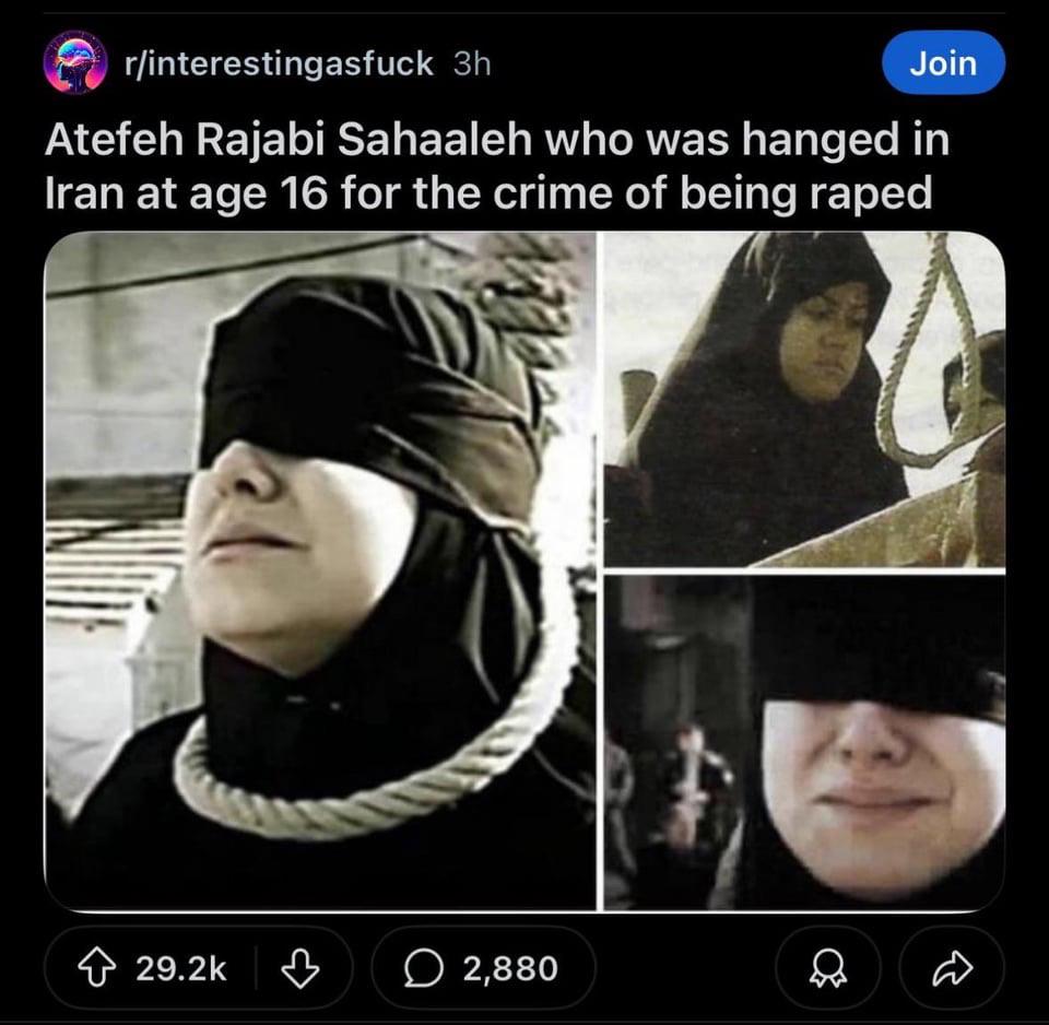 Open atefeh rajabi sahaaleh hanged iran