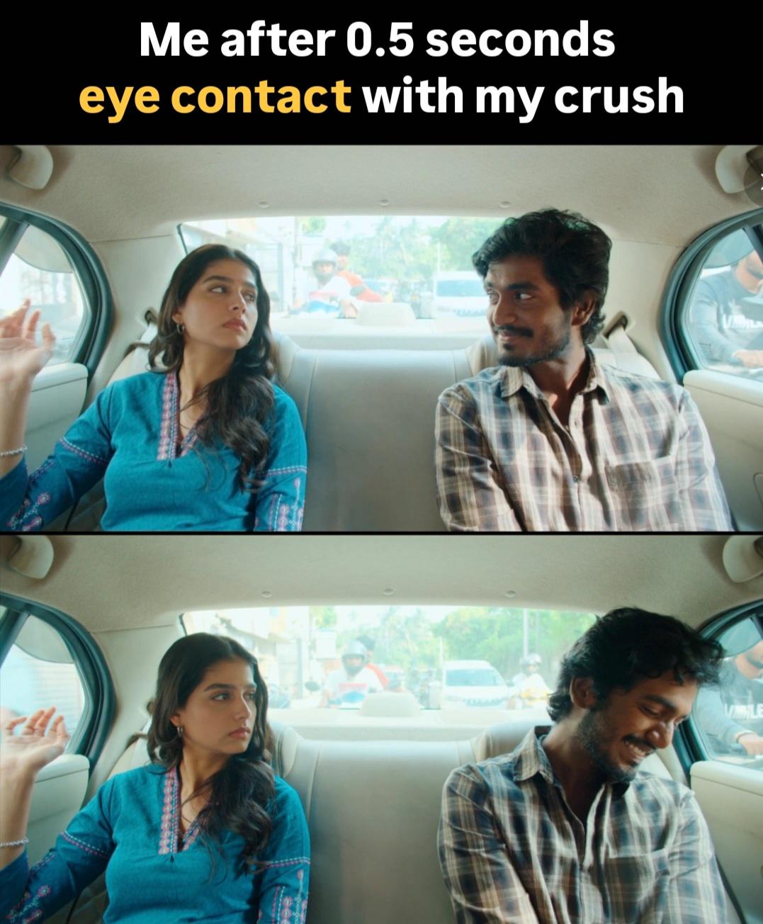 Open awkward eye contact crush