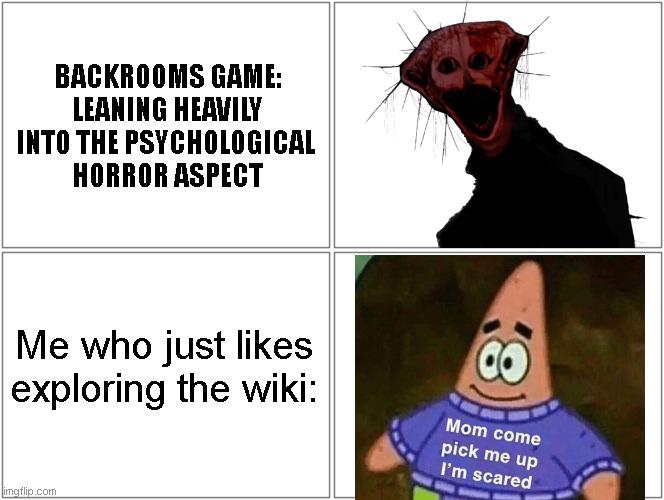 Open backrooms horror meme