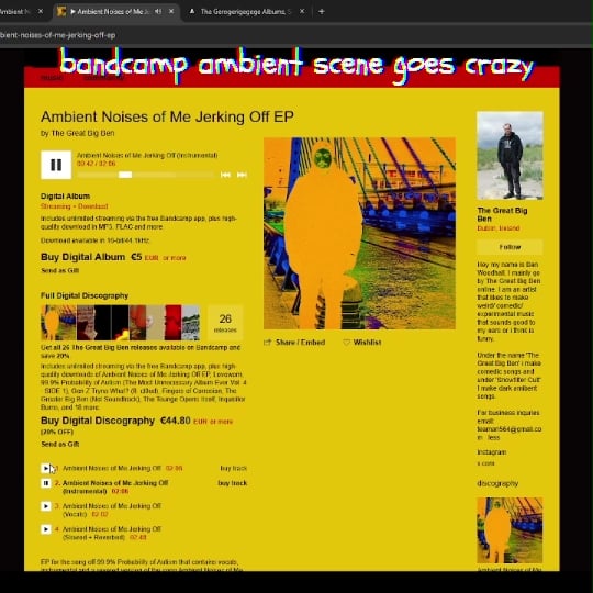 Open bandcamp ambient scene goes crazy
