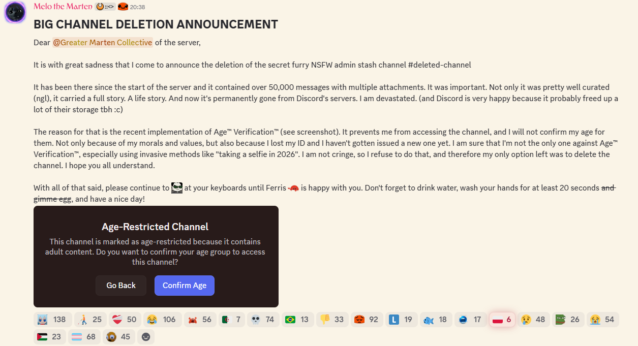 Open big channel deletion announcement