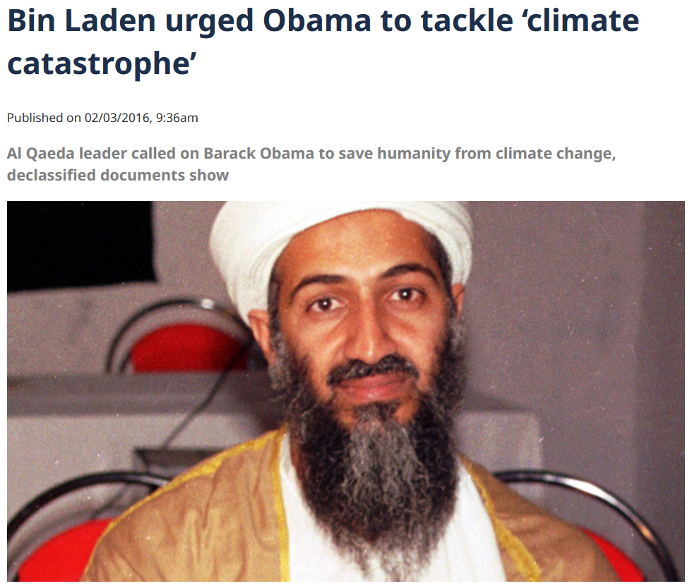 Open bin laden climate warning