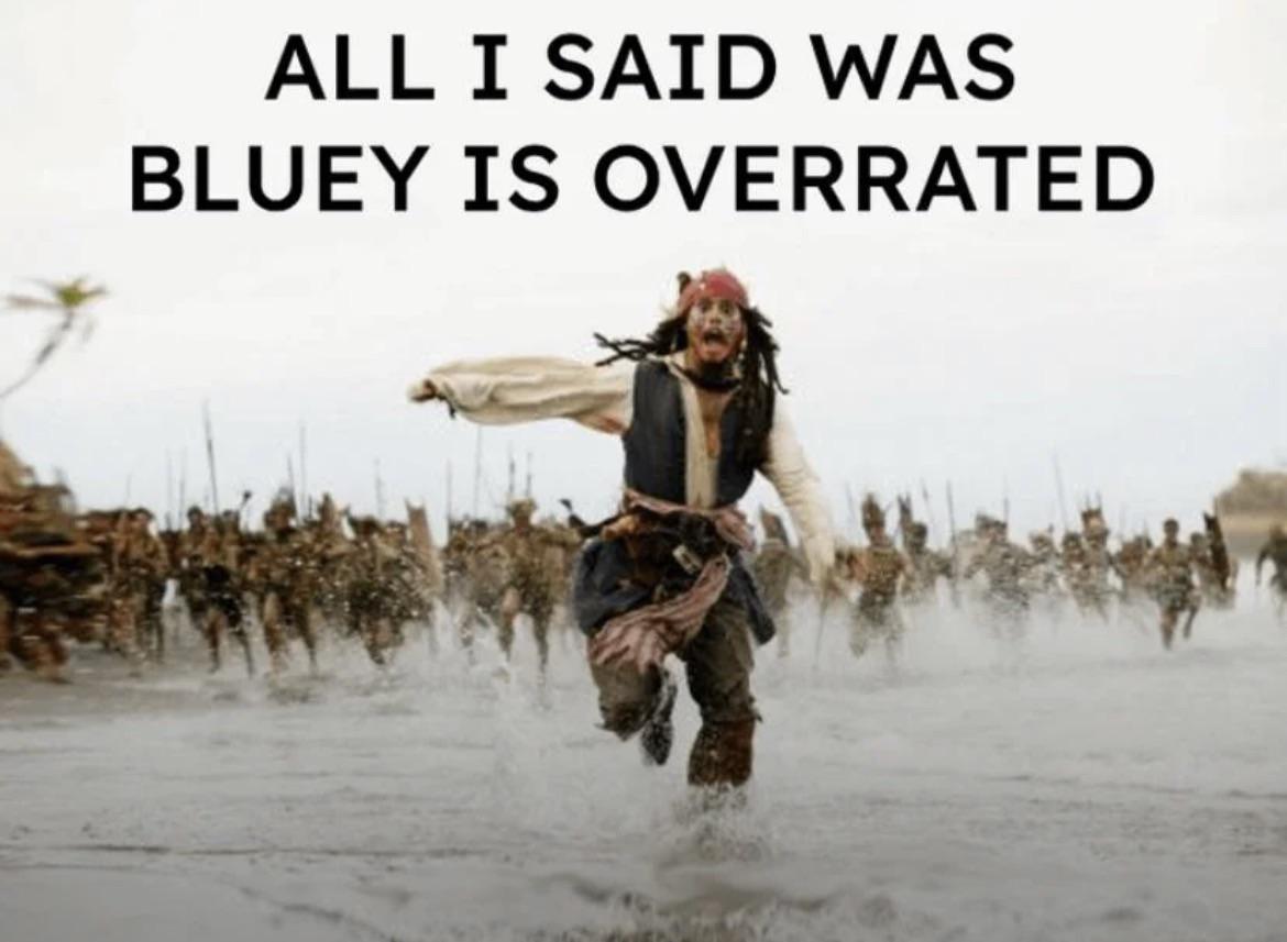 Open bluey overrated meme