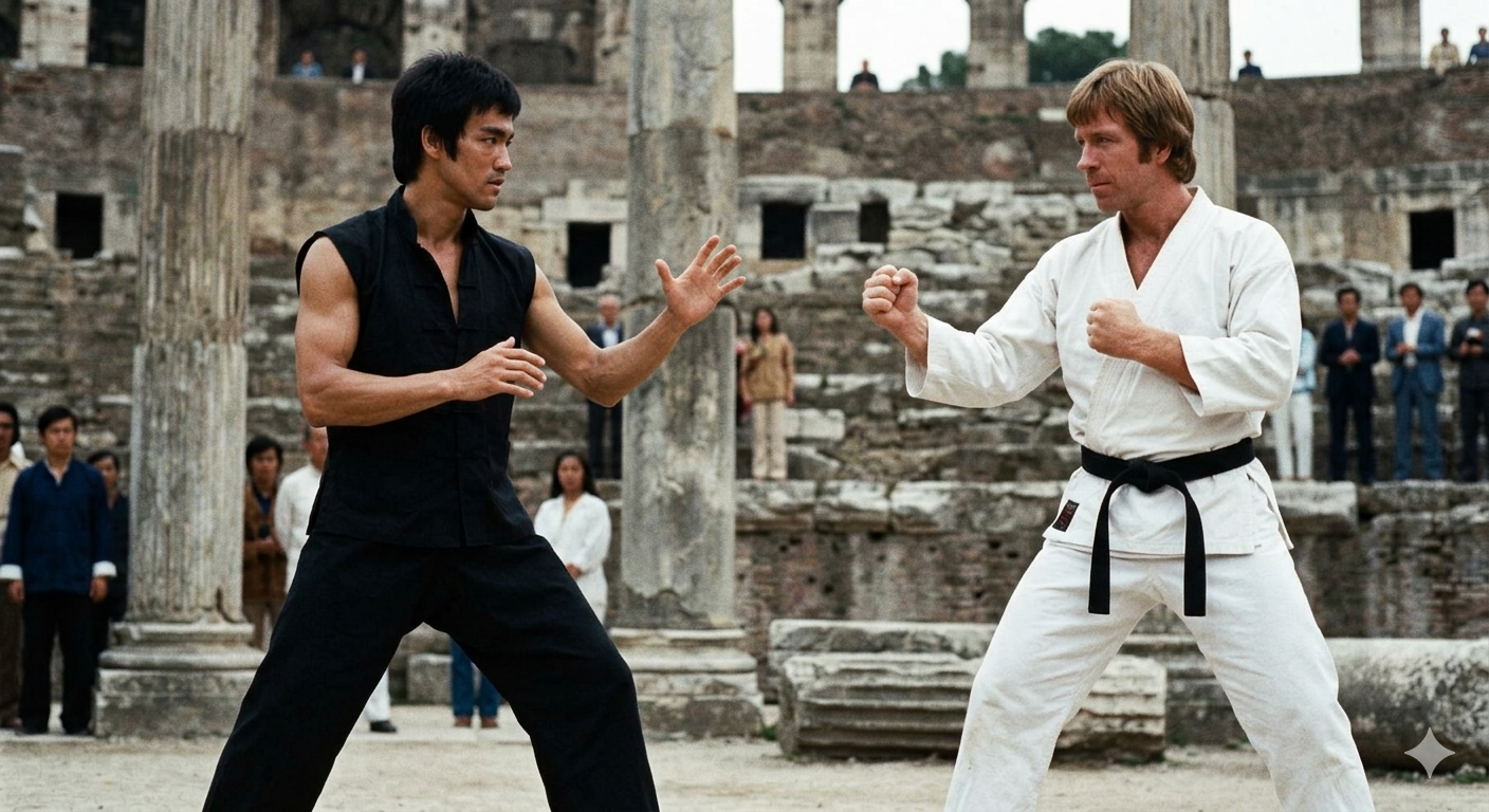 Open bruce lee vs chuck norris