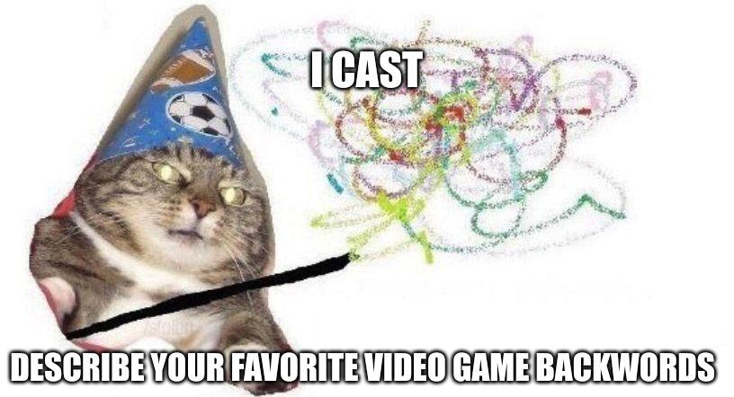 Open cat describe game backwards