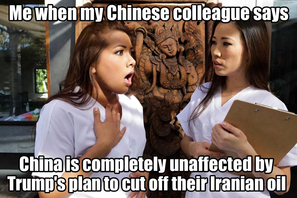 Open china unaffected iranian oil