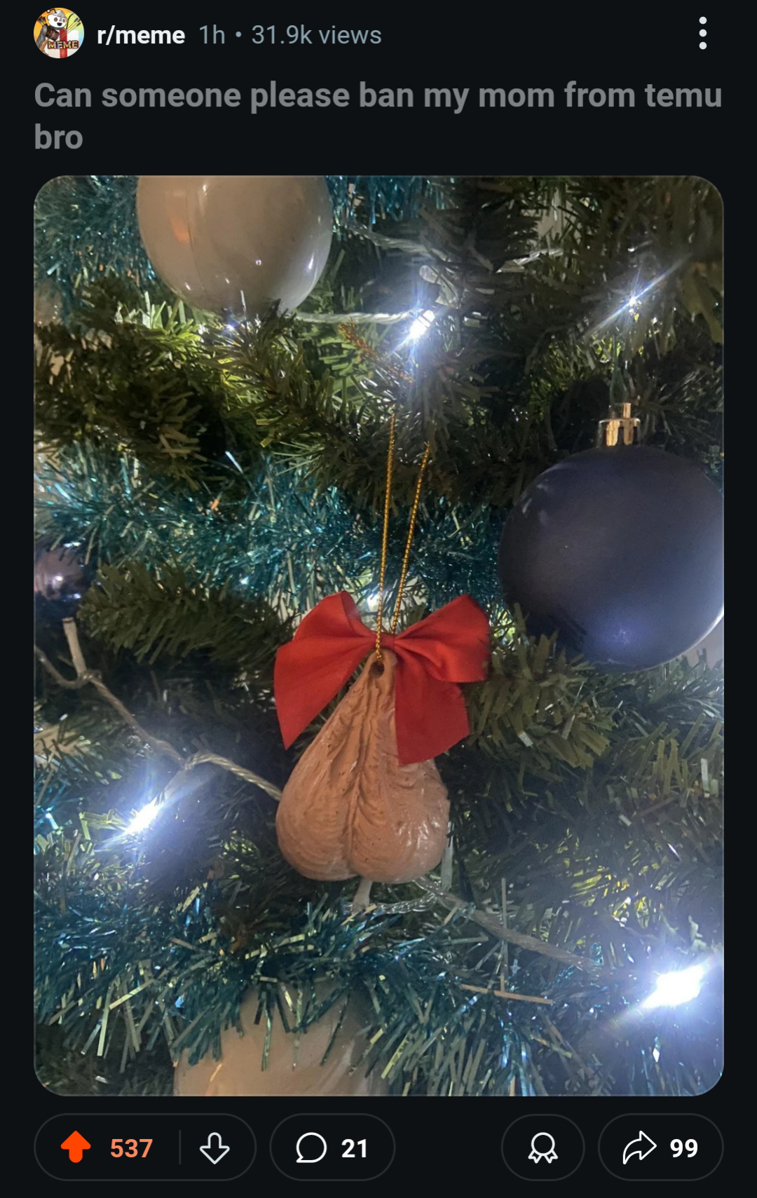 Open christmas tree decoration problem