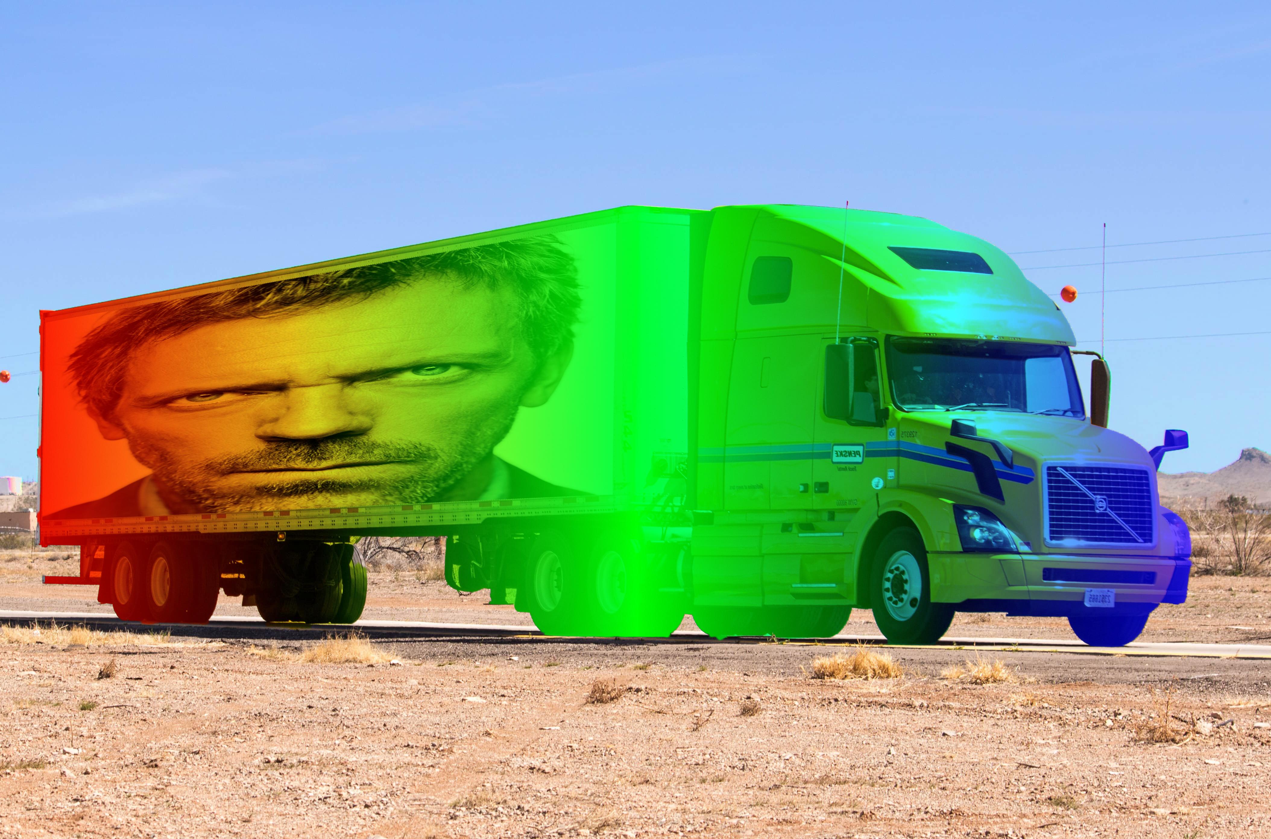 Open color gradient truck