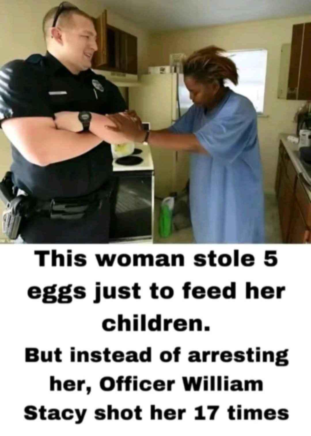 Open cop shoots woman feeding kids