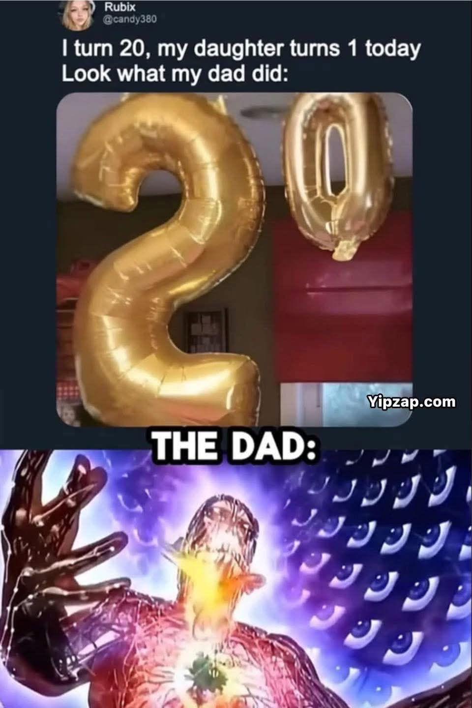 Open daughter turns 20 dad reaction
