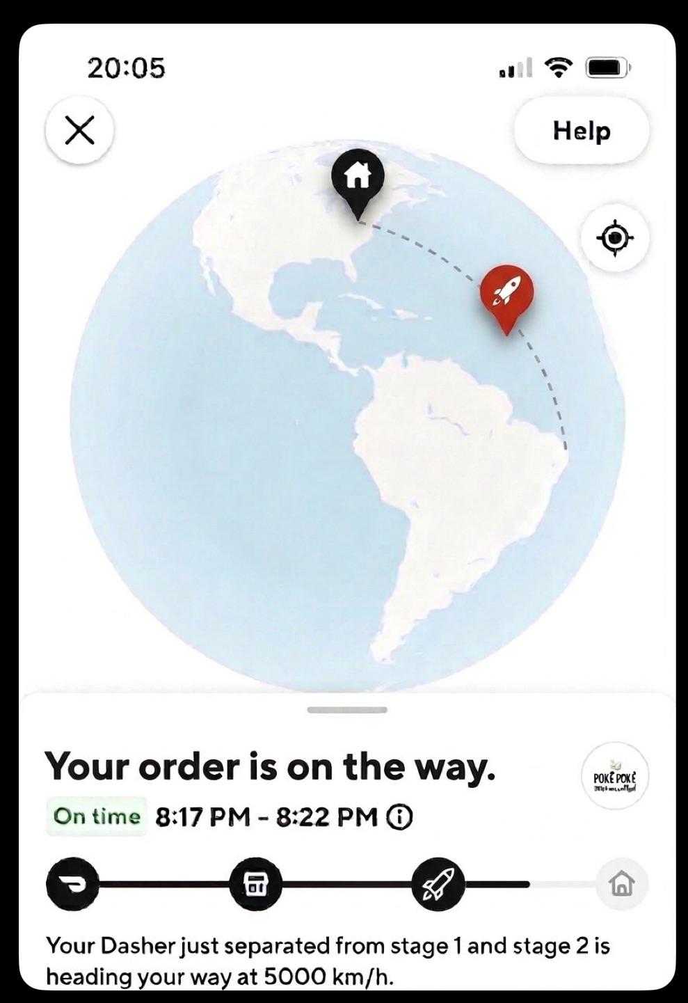 Open delivery tracking map