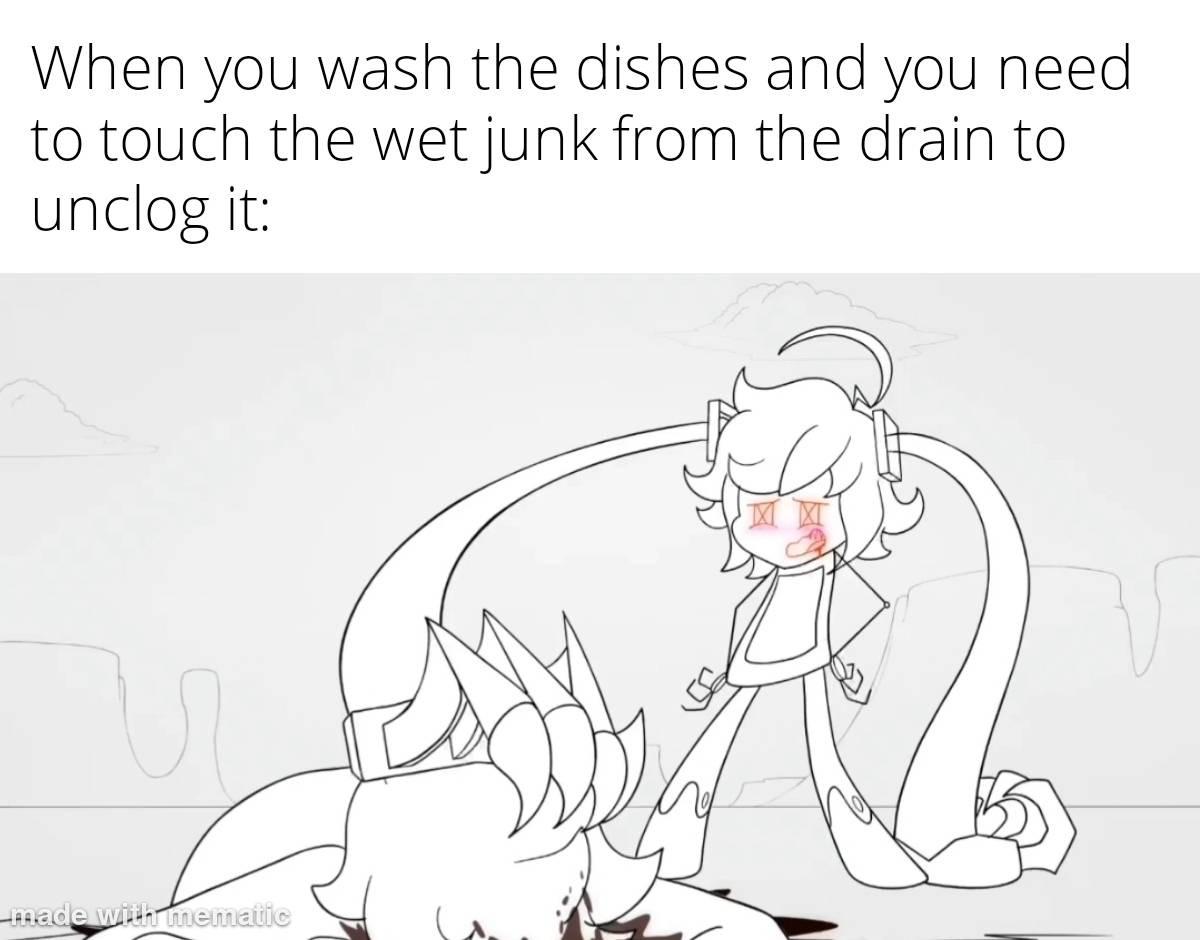 Open dishes drain clog