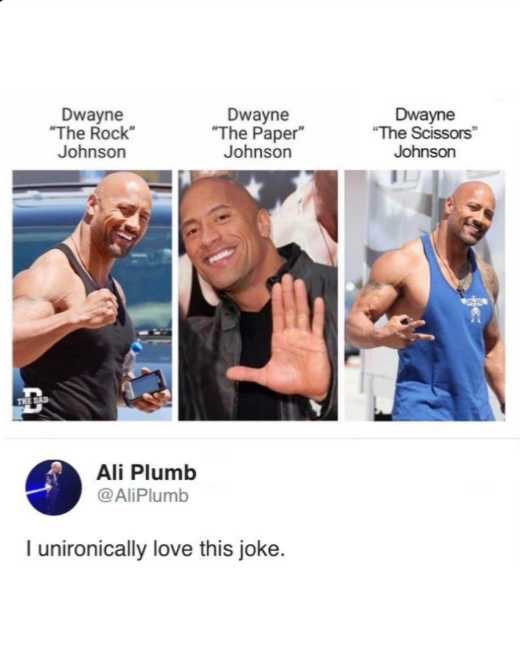 Open dwayne johnson rock paper scissors meme