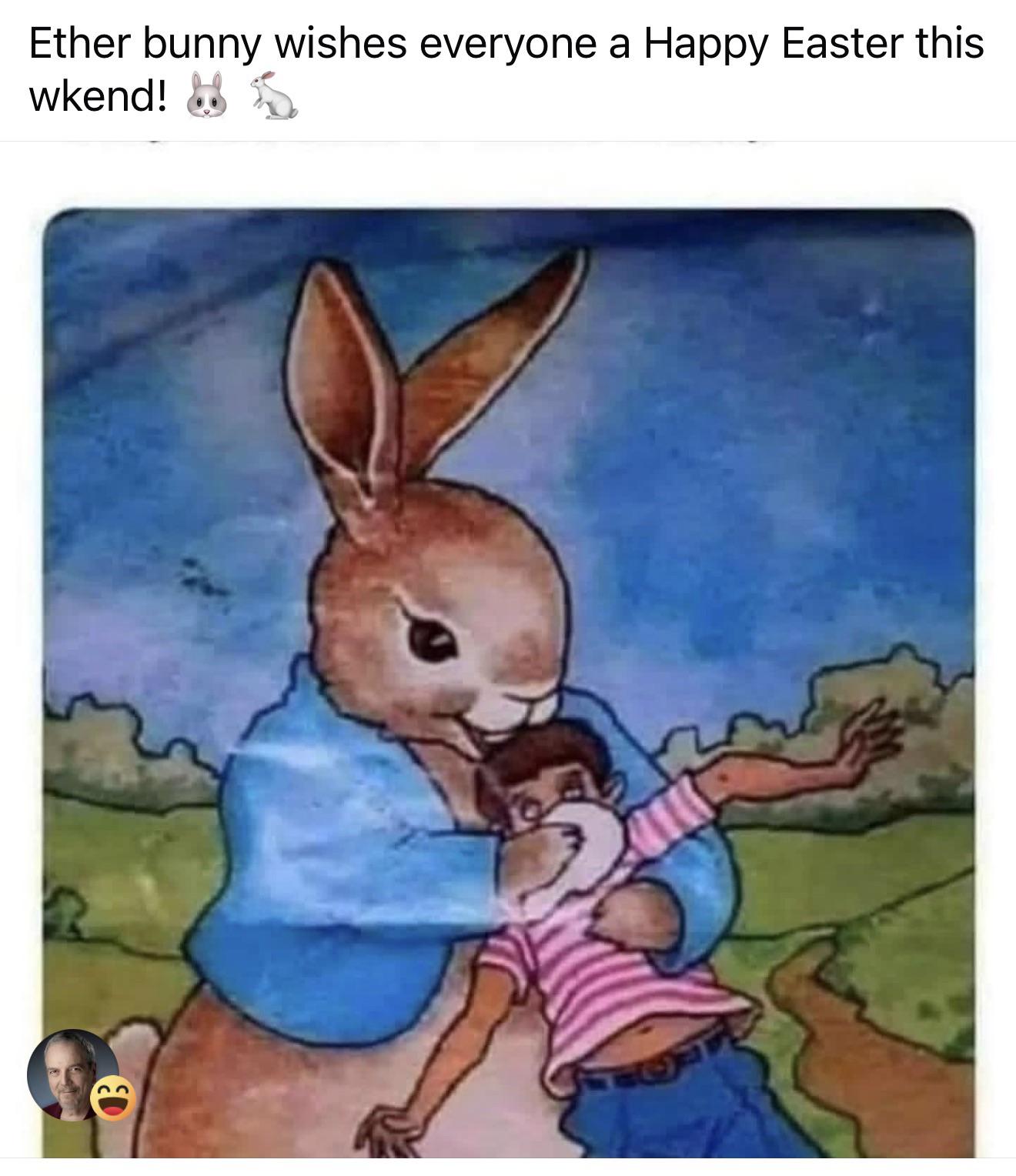 Open easter bunny wishes happy weekend