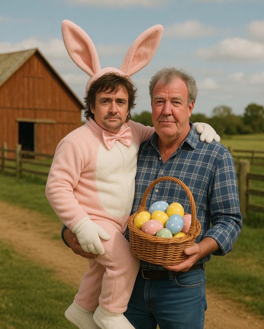 Open easter farm greeting