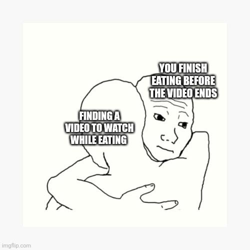 Open eating watching video