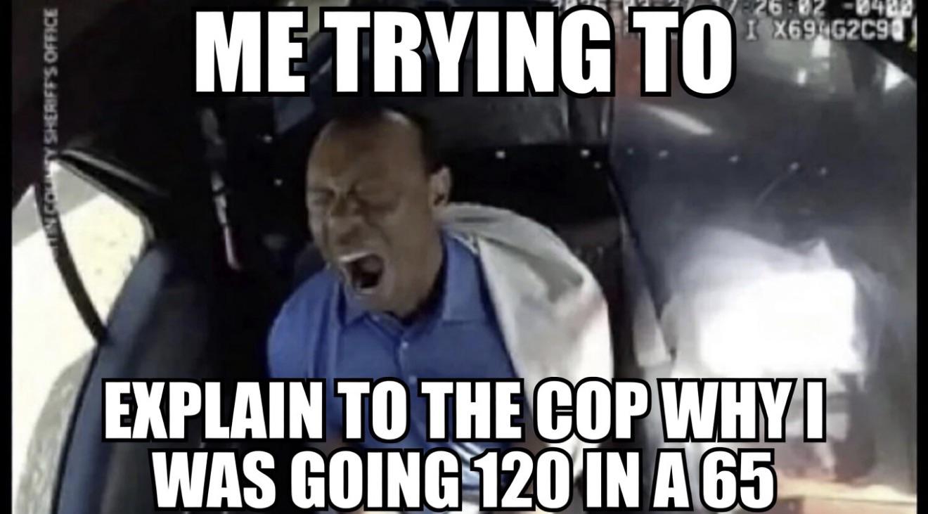 Open explaining speeding ticket