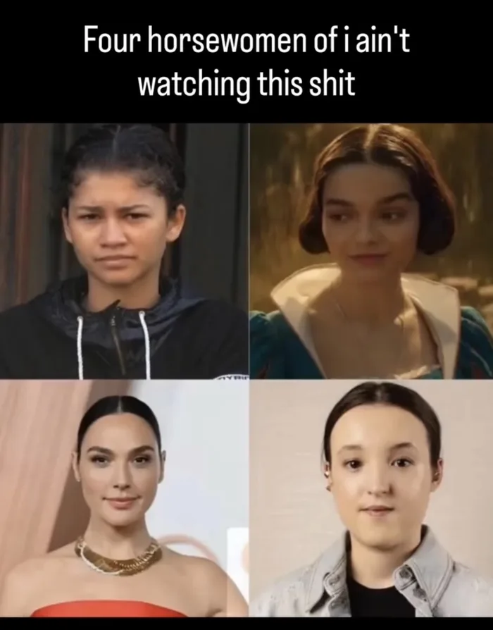 Open four horsewomen watching movie