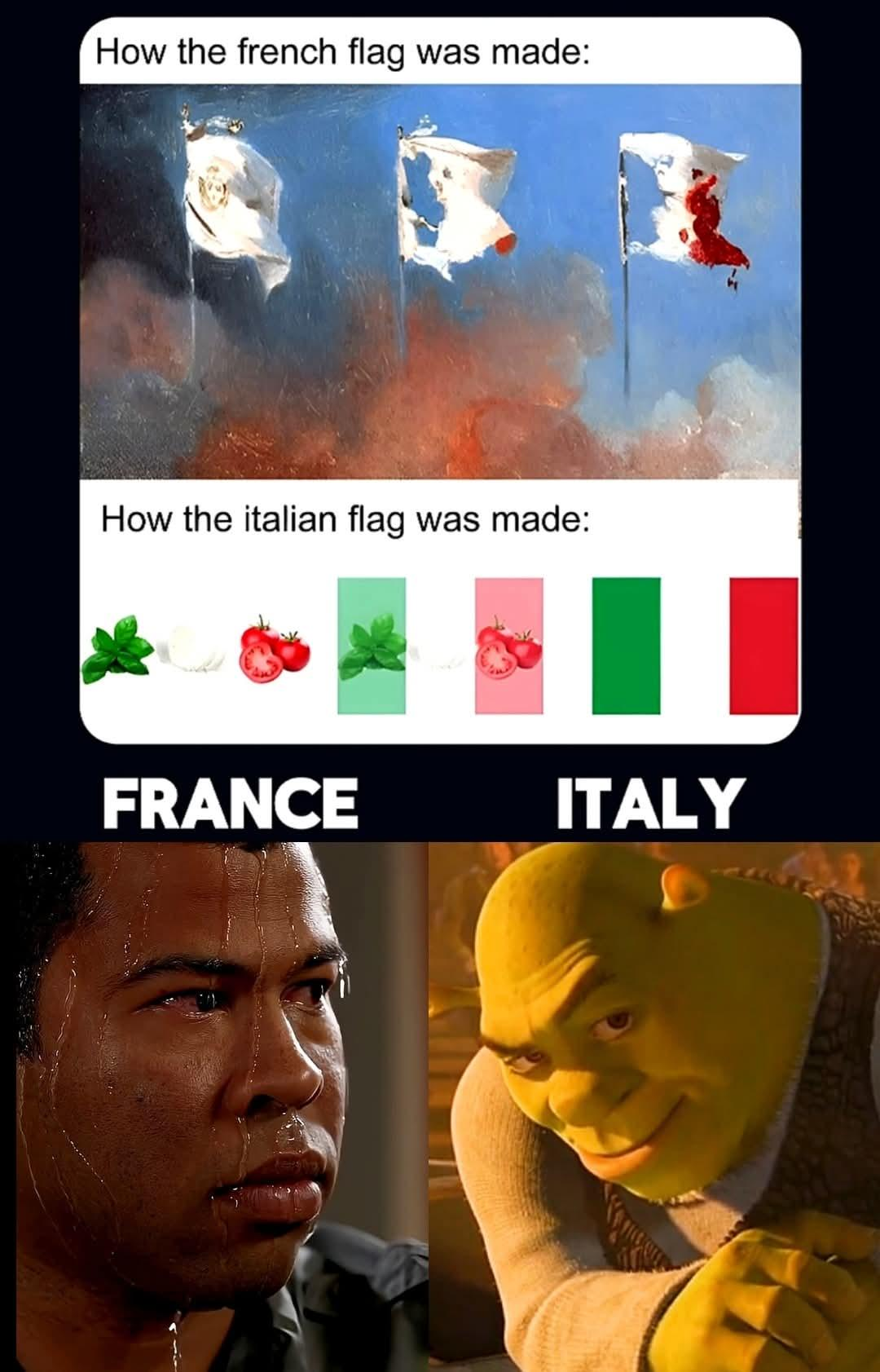 Open french italian flag comparison