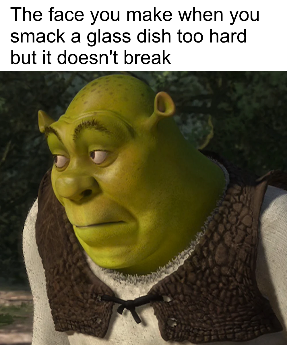 Open glass dish not breaking