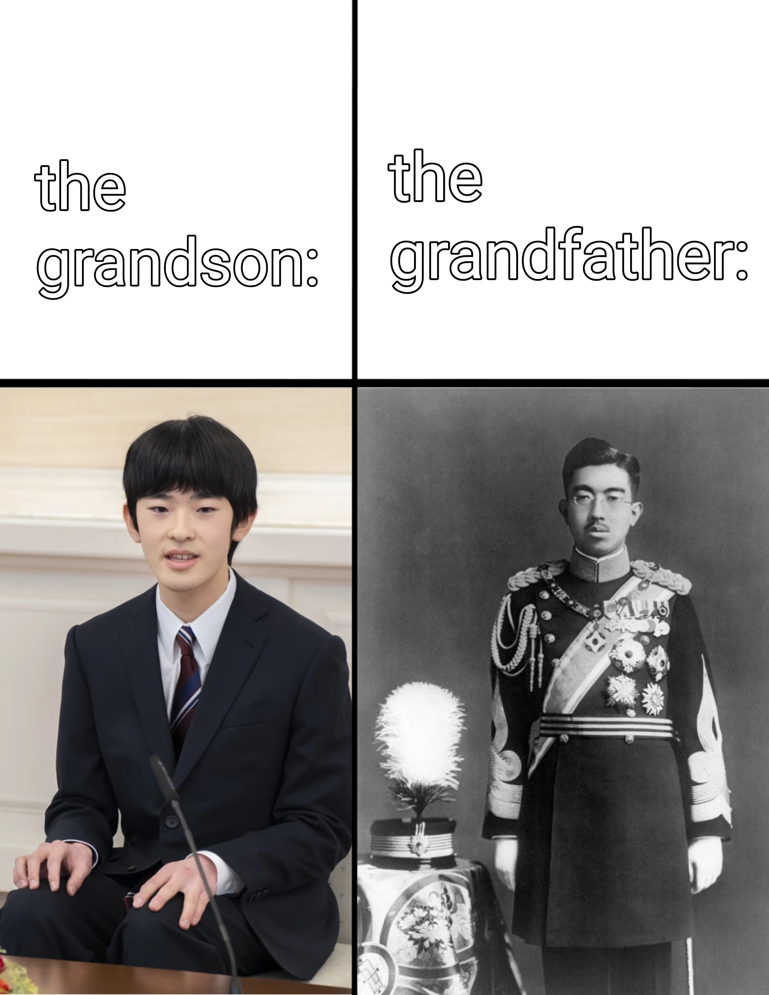 Open grandson grandfather comparison