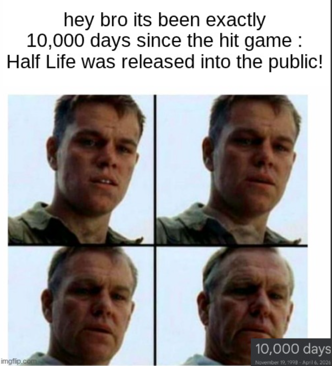 Open half life 10000 days