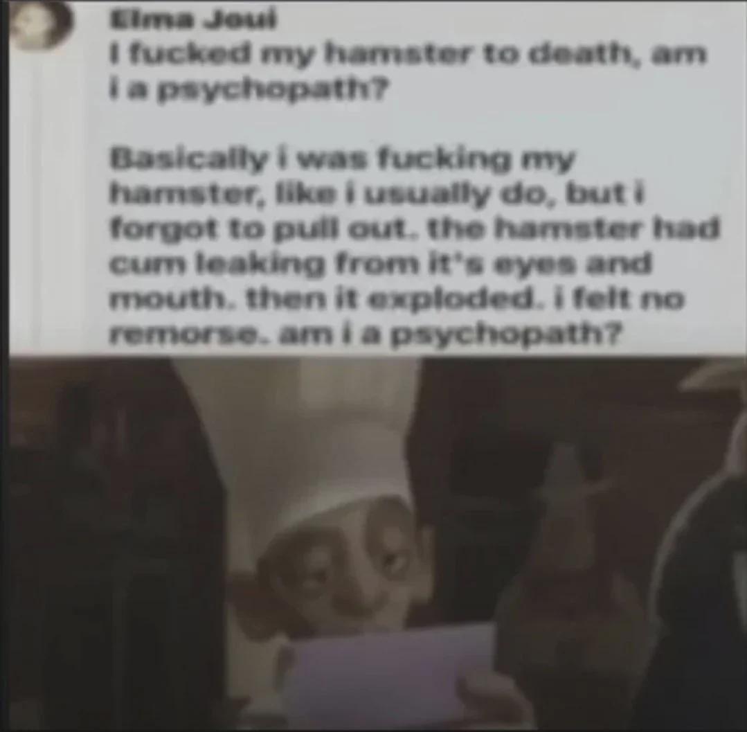 Open hamster psychopath question