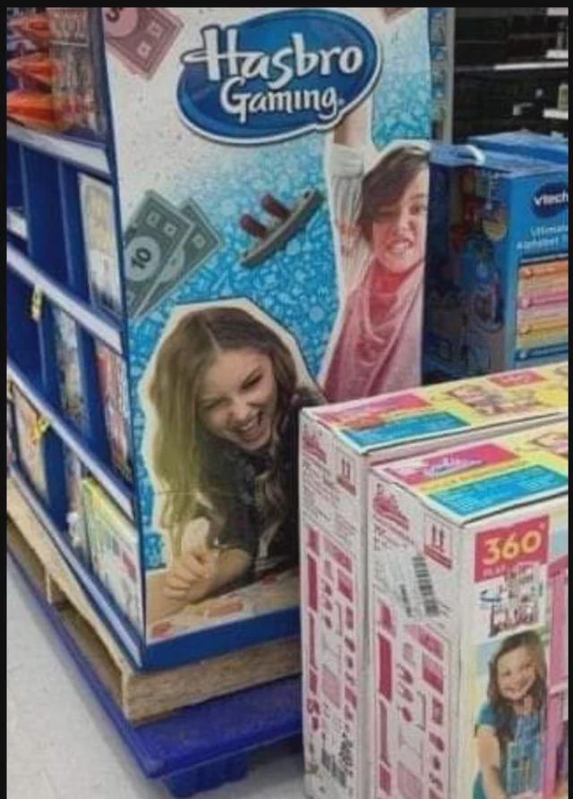 Open hasbro gaming toy display