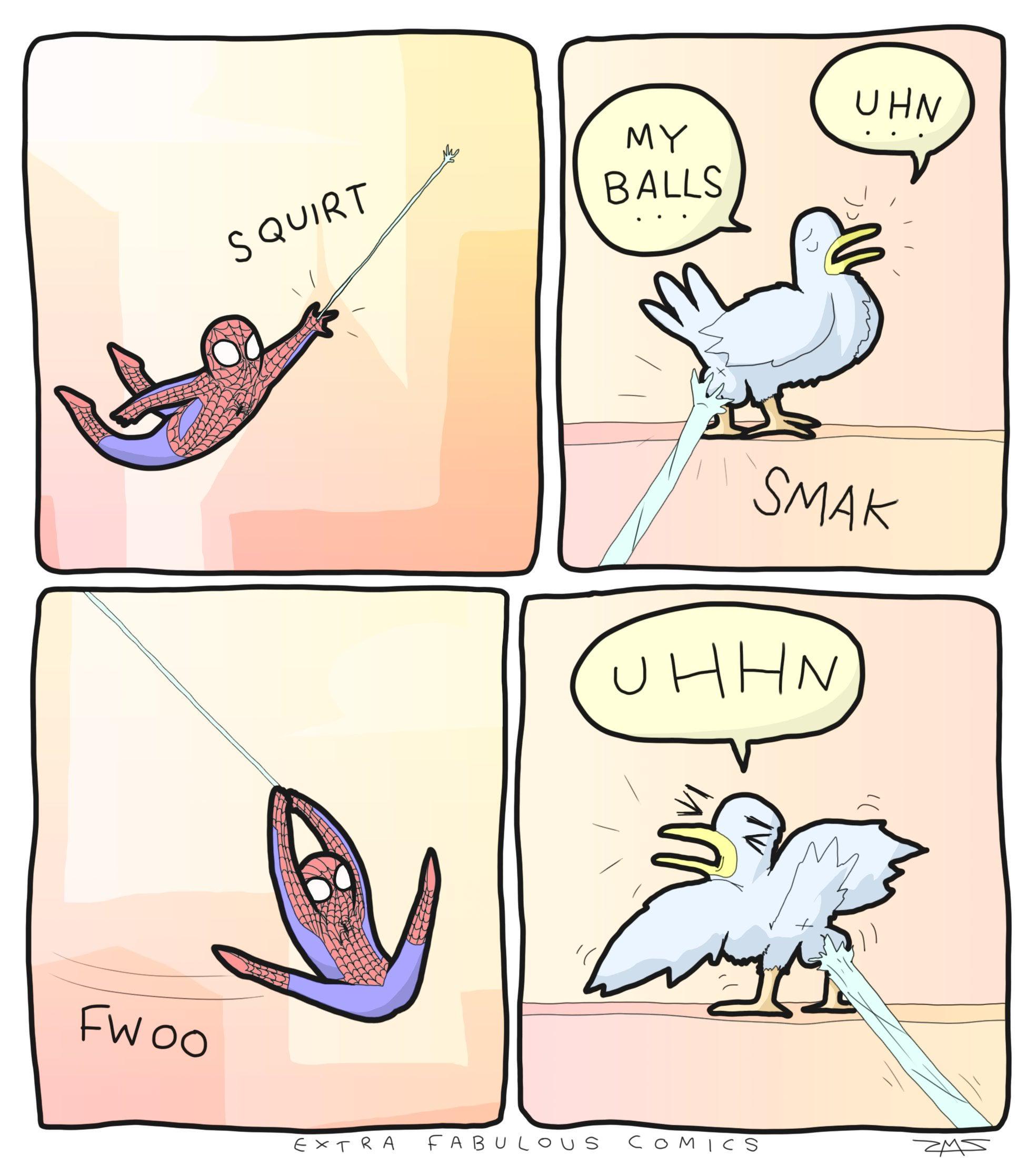 Open holsome spider man squirt