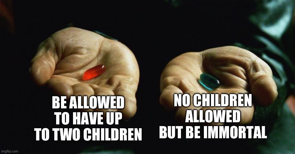 Open immortality vs children meme