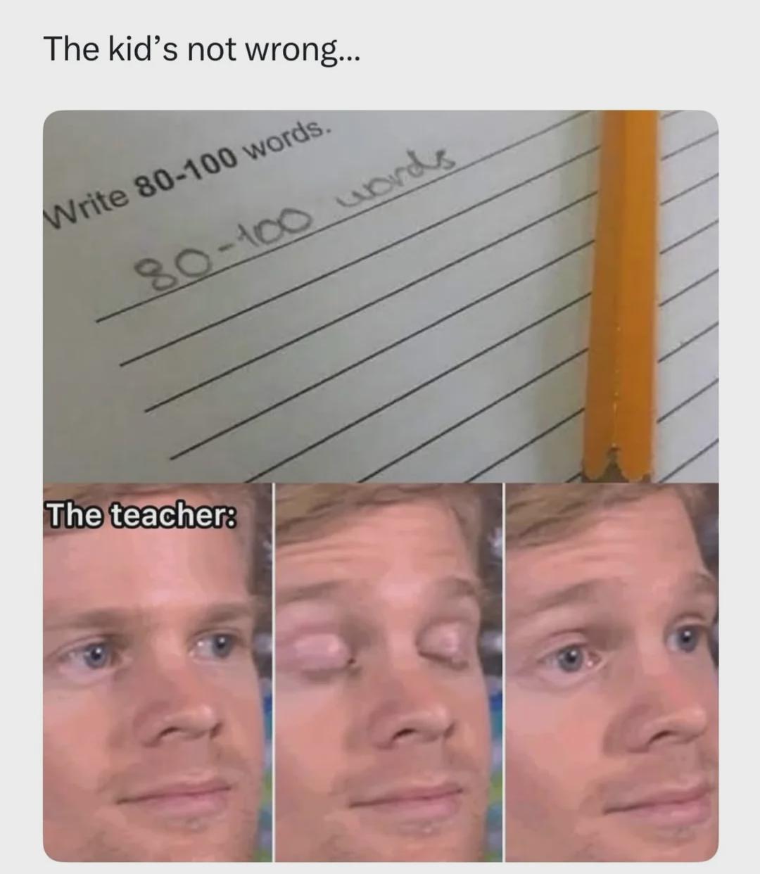 Open kid not wrong teacher reaction