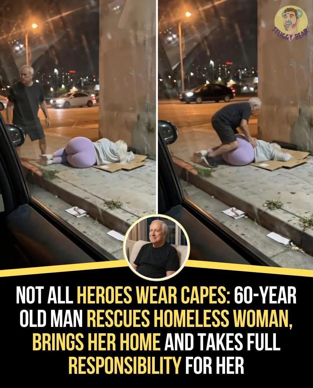 Open kind man rescues homeless woman