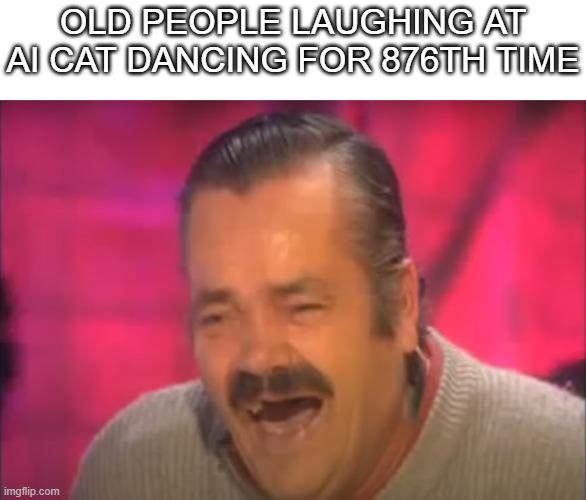 Open laughing at ai dancing
