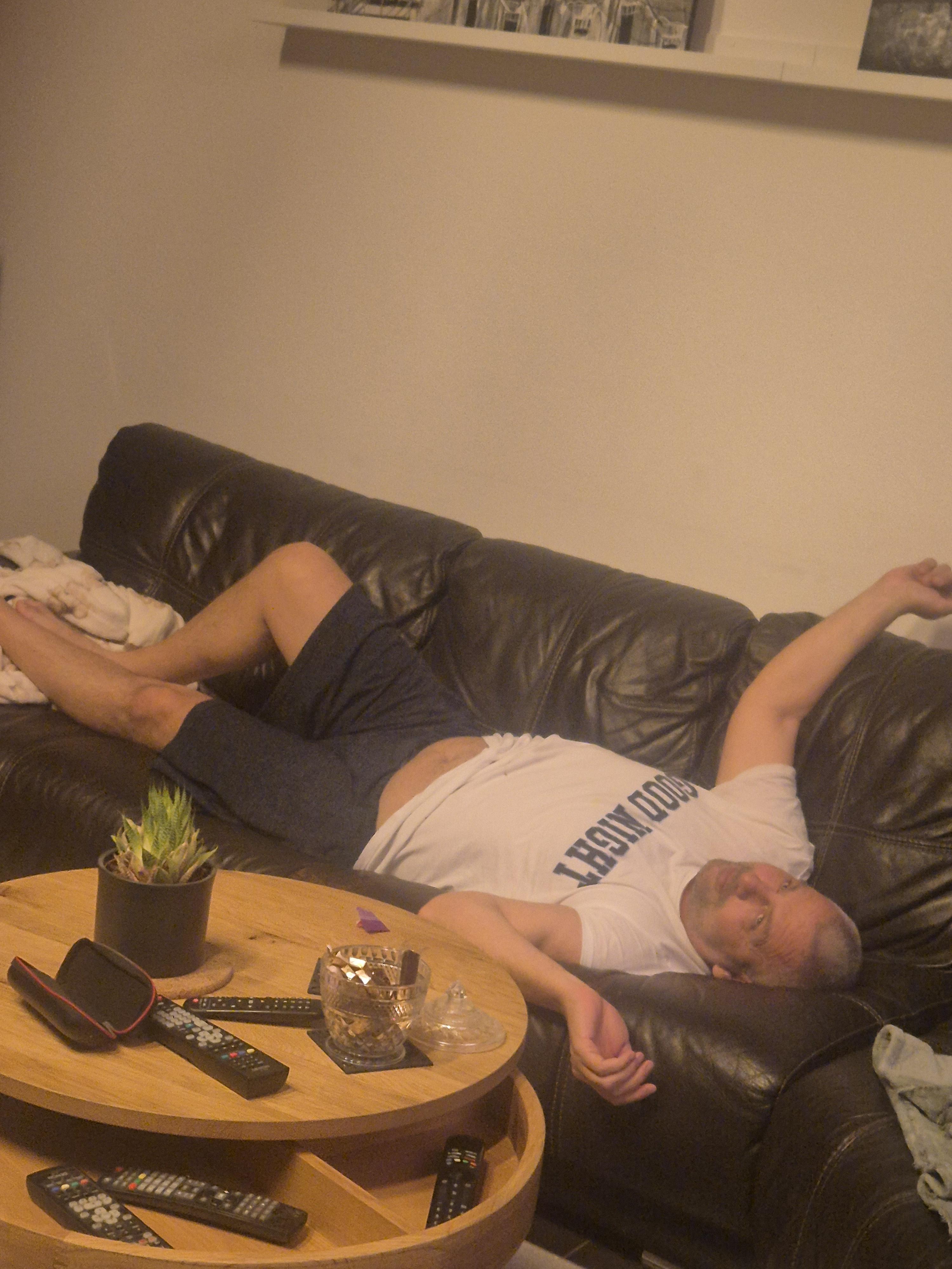 Open lazing on couch