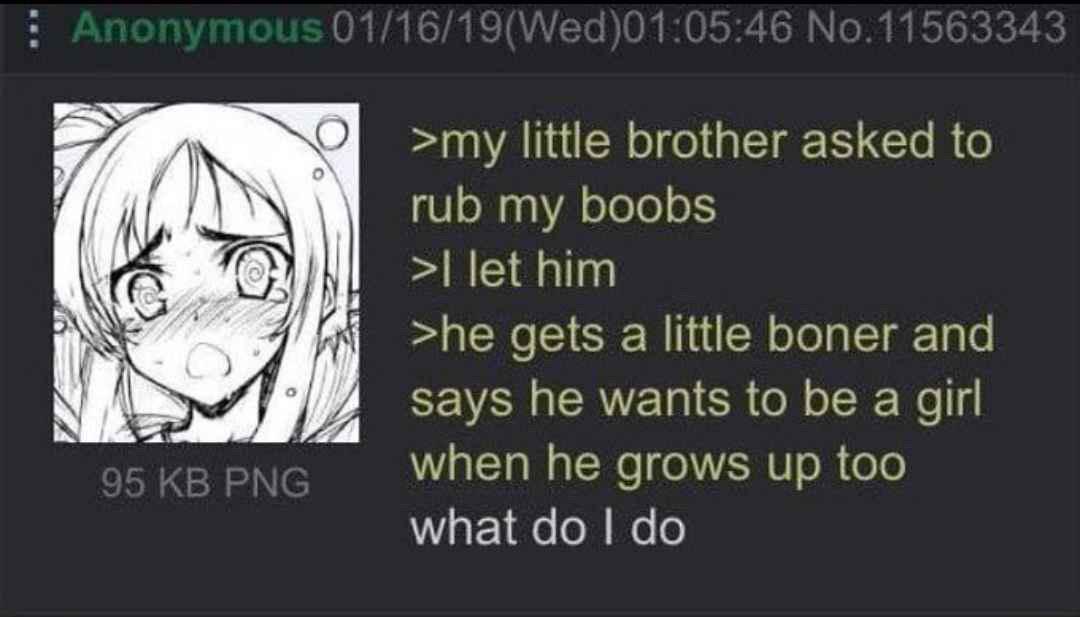 Open little brother asking to rub boobs